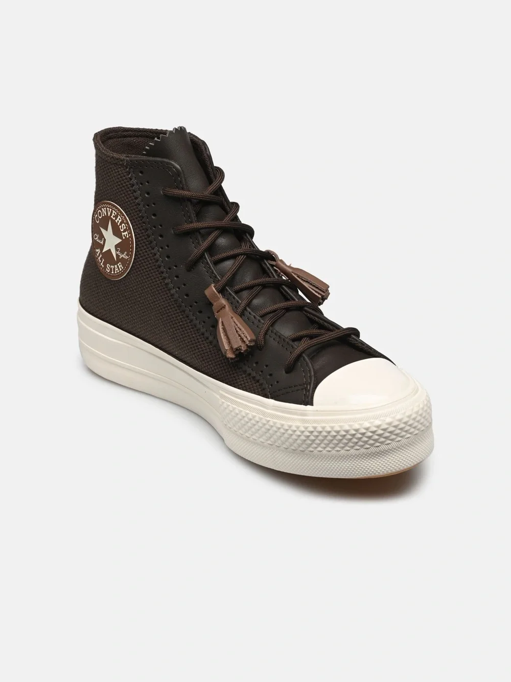 Converse Chuck Taylor All Star Lift Crafted Tassl women's brown canvas sneakers